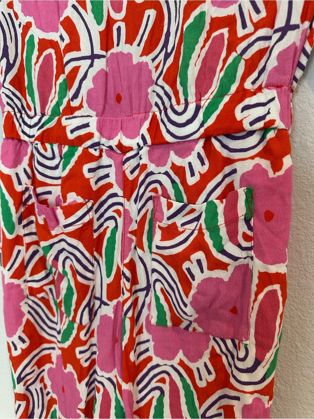 Diane Von Furstenberg for Target Pink Floral Girls Floral Groove Jumpsuit Med. 8 - Picture 4 of 5